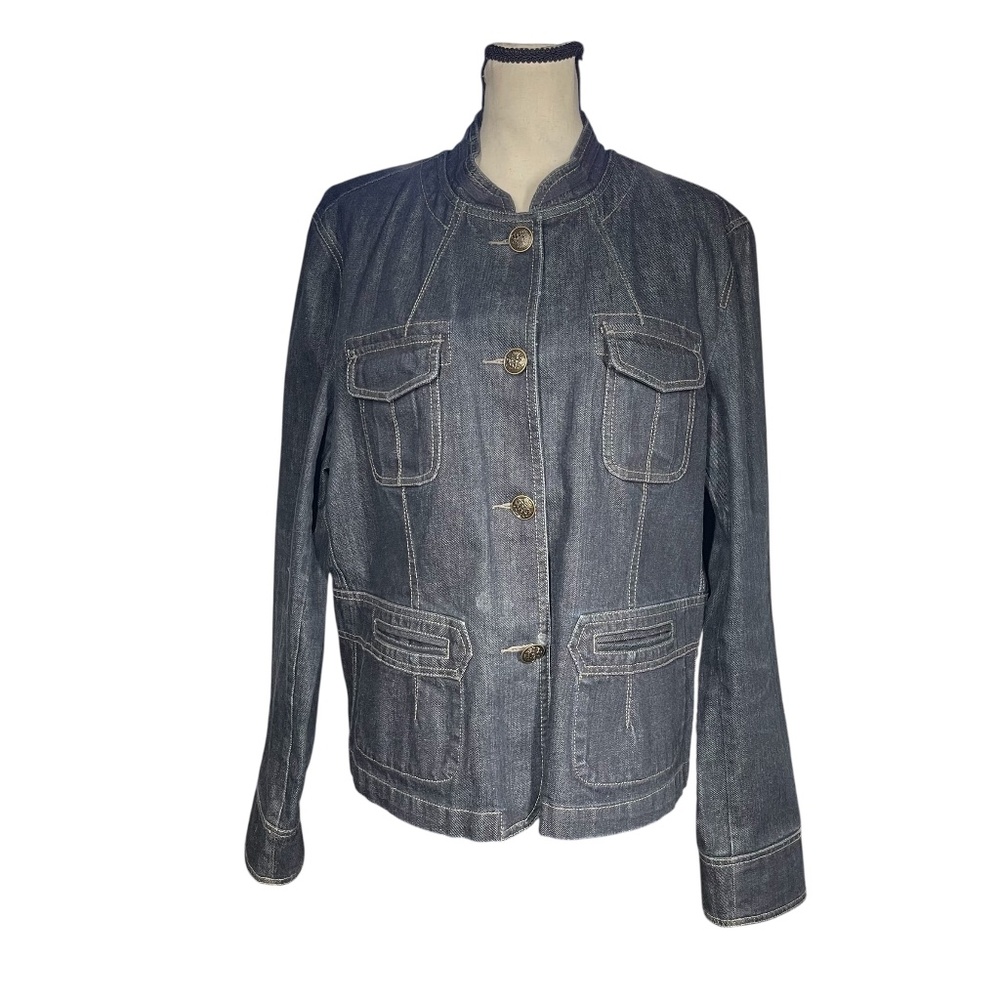 Garnet Hill Platinum Dark Wash Denim Jacket